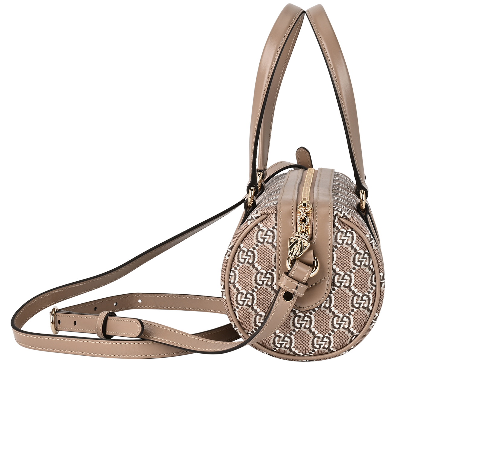 Handheld, &pound;650, Handbags, Beige, Canvas/Leather, Side view